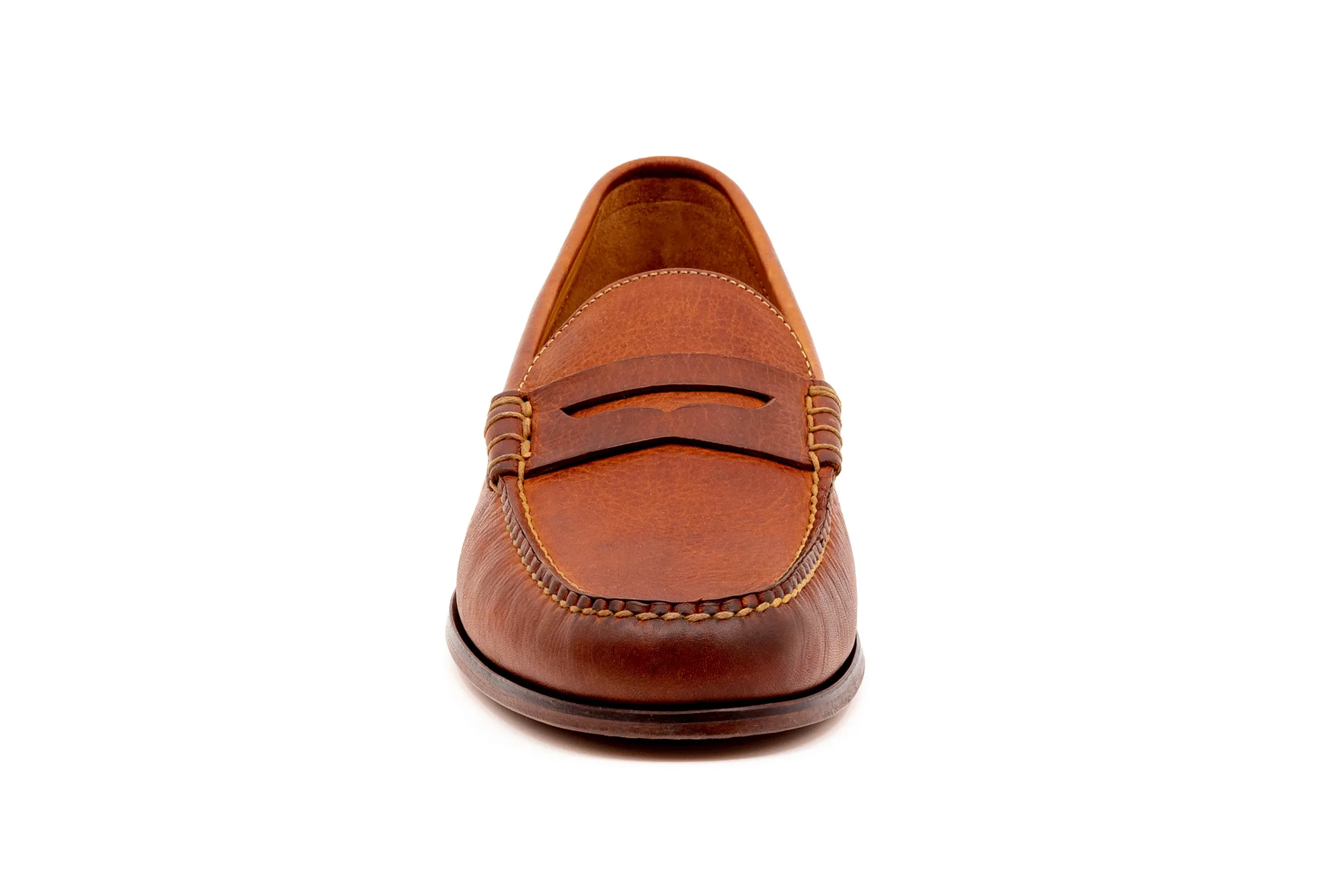 All American Saddle Leather Penny Loafers - Chestnut