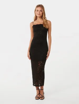 Angelica Lace Bodycon Midi Dress