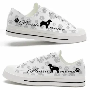 Aussie Paws Pattern Low Top Shoes - Happy International Dog Day Canvas Sneaker, Dog Printed Shoes, Canvas Shoes For Men, Women