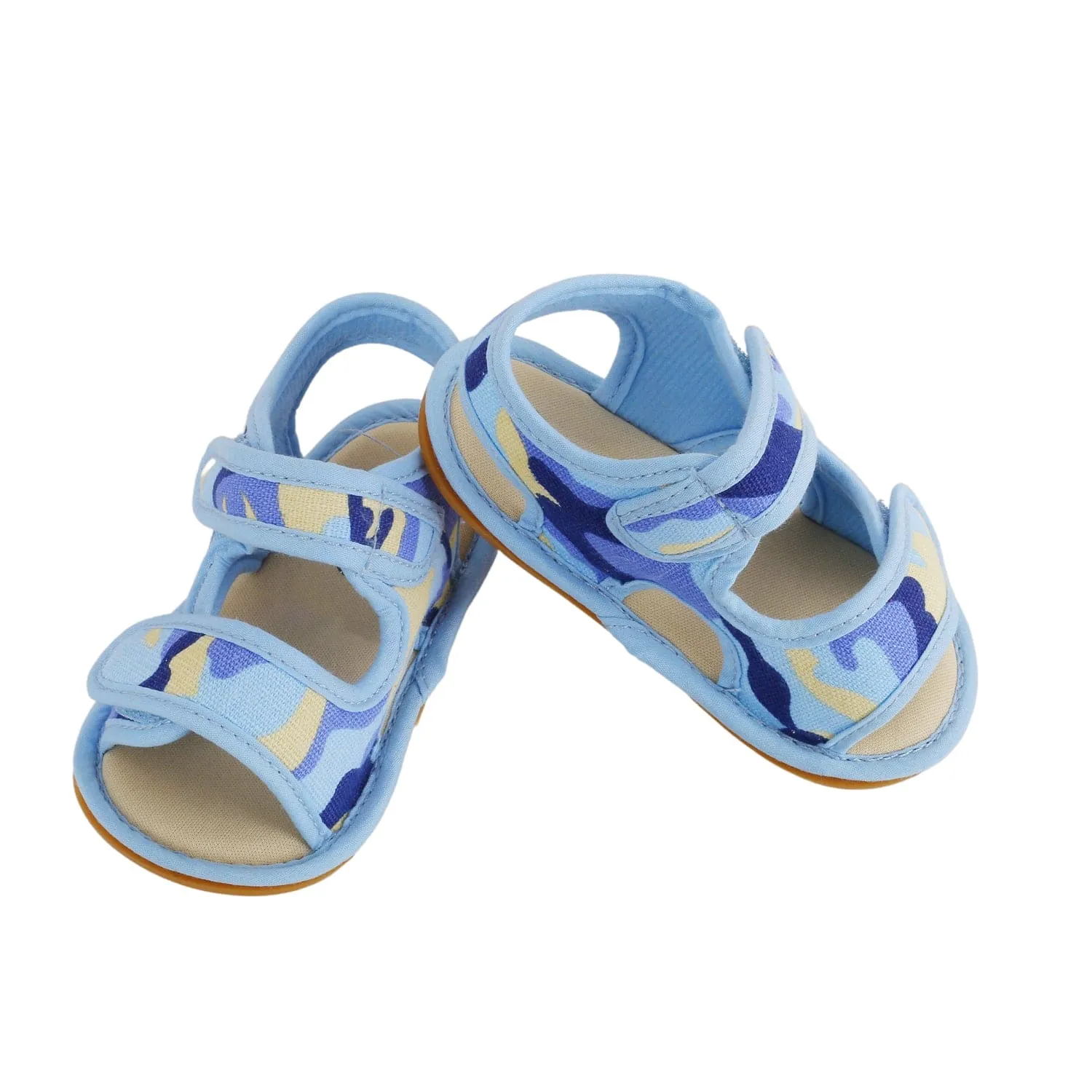 Baby Moo Camouflage Print Blue Open Toe Sandals