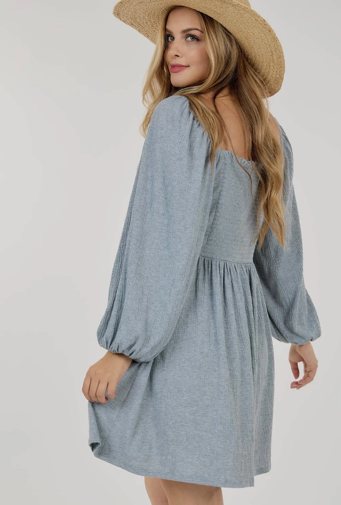 Bubble Sleeve Mini Dress