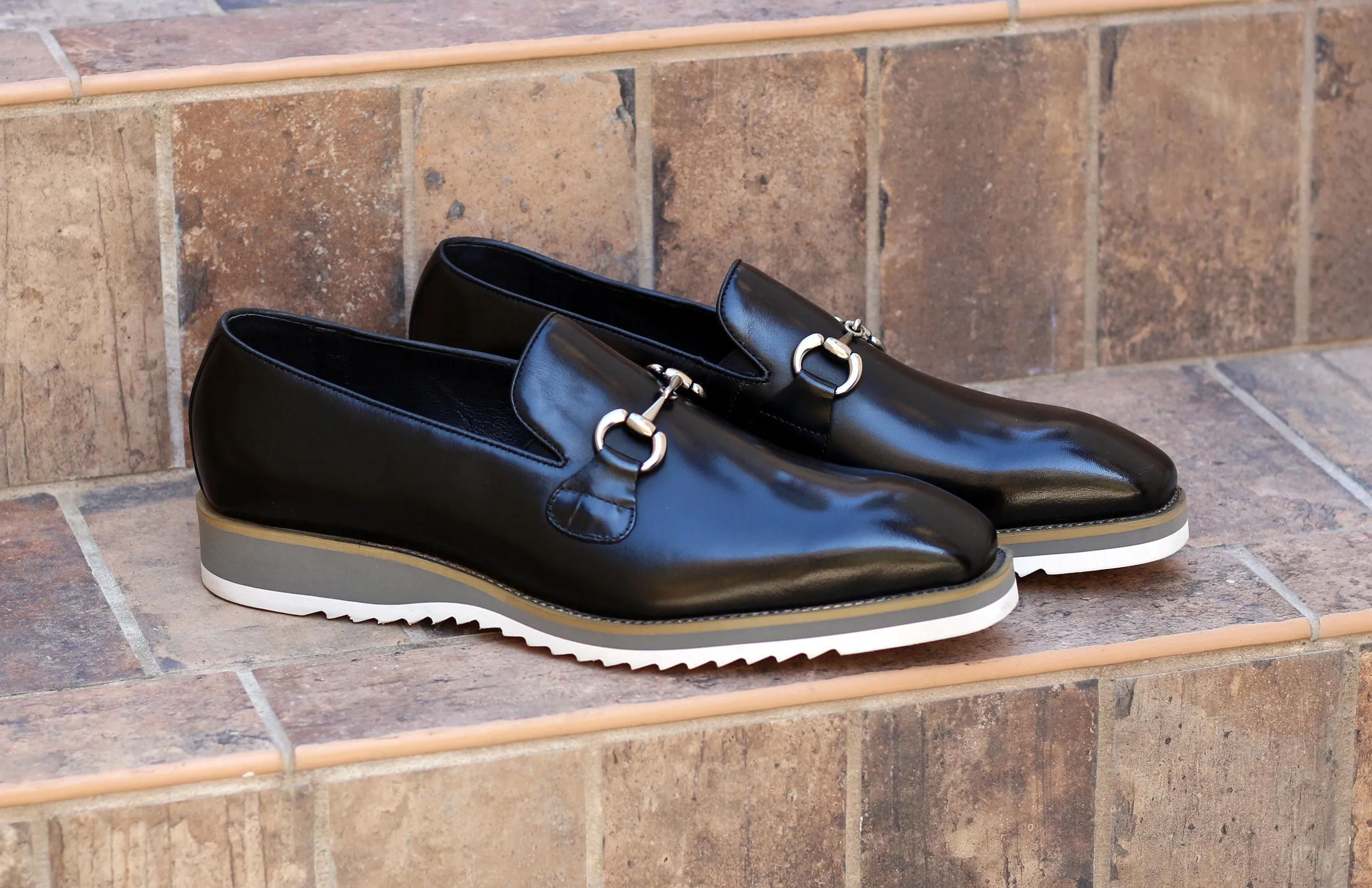 Calfskin Slip-On Horsebit Loafer Black