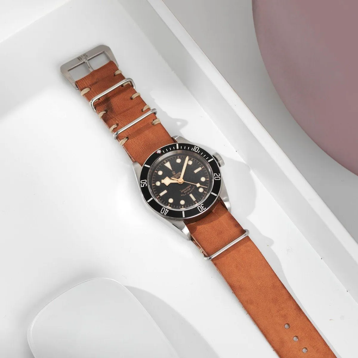 Caramel Brown Single Pass Leather Watch Strap