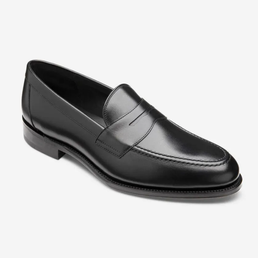 Carbon Black Hornbeam Calf Leather Penny Loafers