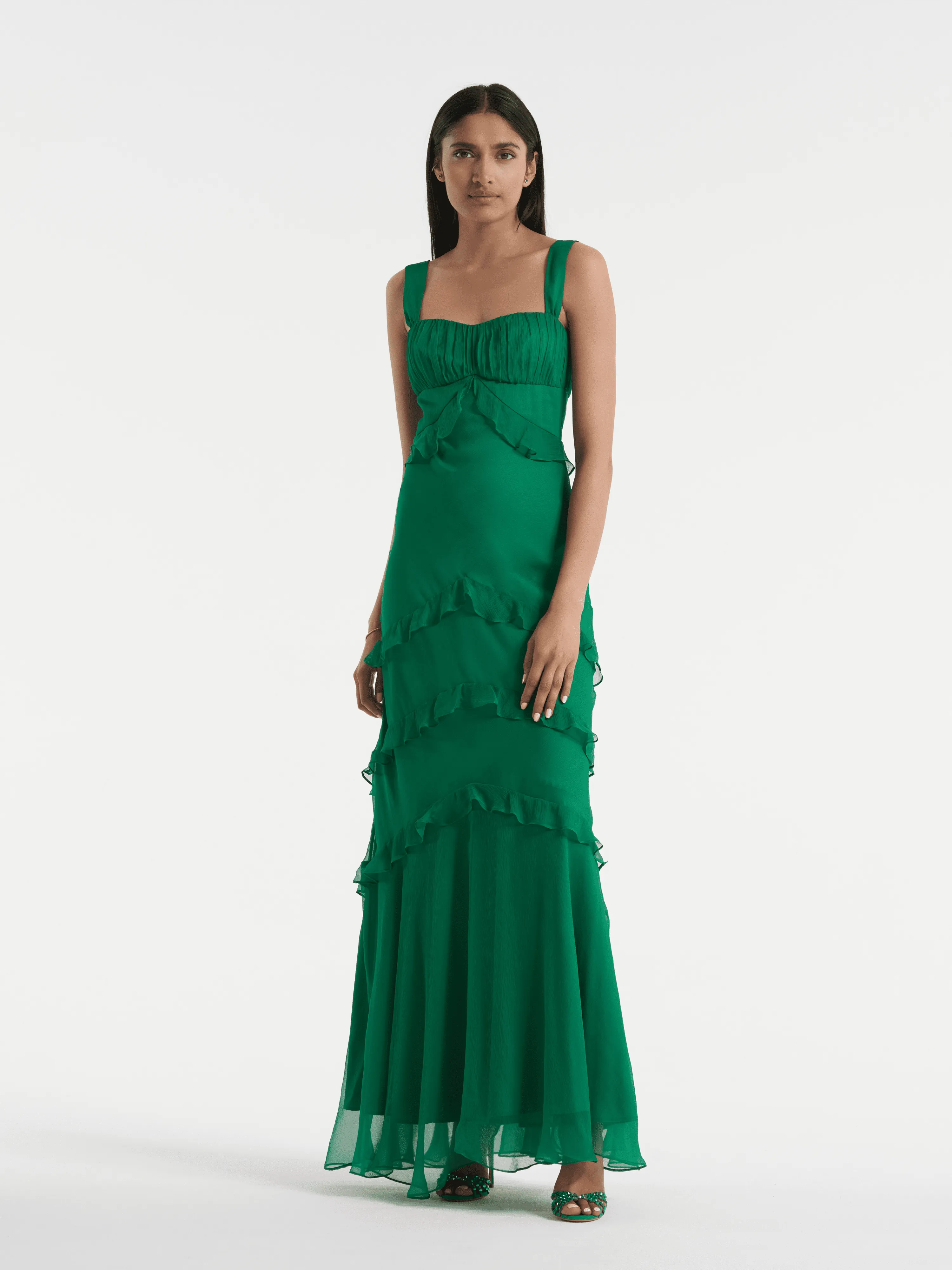 Chandra Dress in Emerald Green