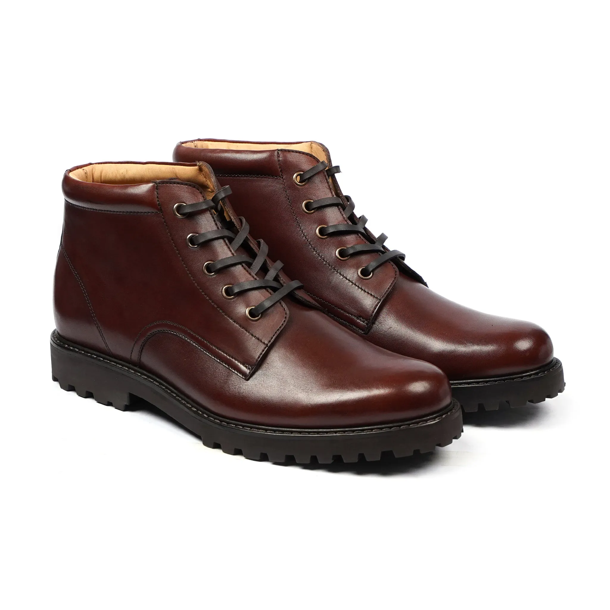 Chikao -  Men's Reddish Brown Calf Leather Boot