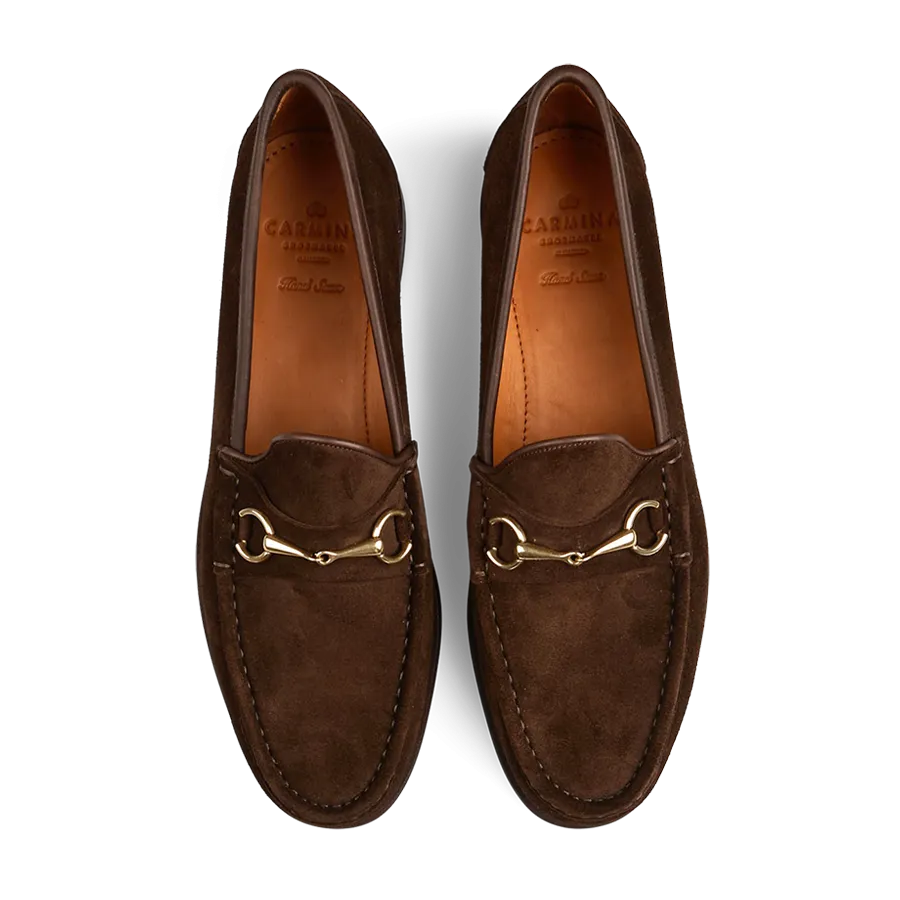 Chocolate Suede Leather Xim Horsebit Loafers