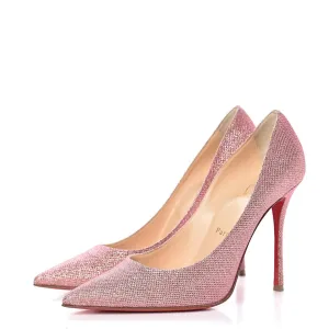 Christian Louboutin Pink Glitter Tisse So Kate 120 Poudre Pumps EU 40.5