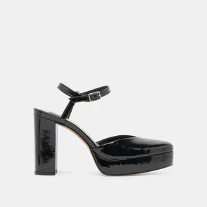 CLAUD HEELS MIDNIGHT PATENT LEATHER