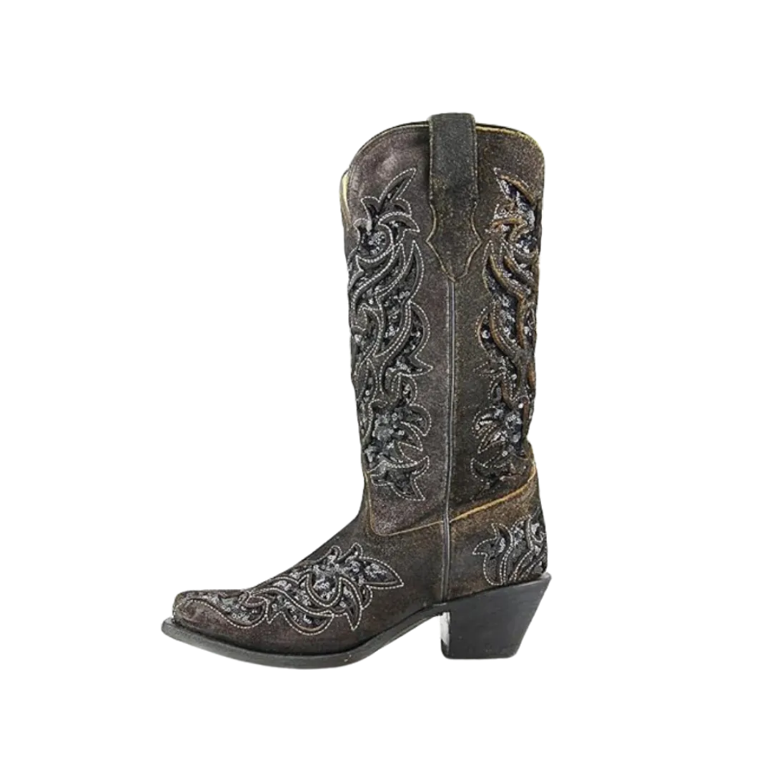 Corral Women's Inlay Sequins Snip Toe Boots