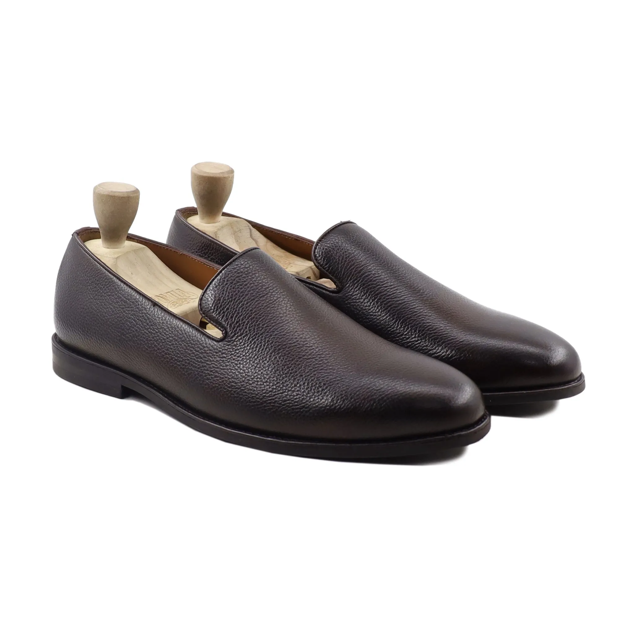 Dalton - Men's Dark Brown Pebble Grain Leather Loafer