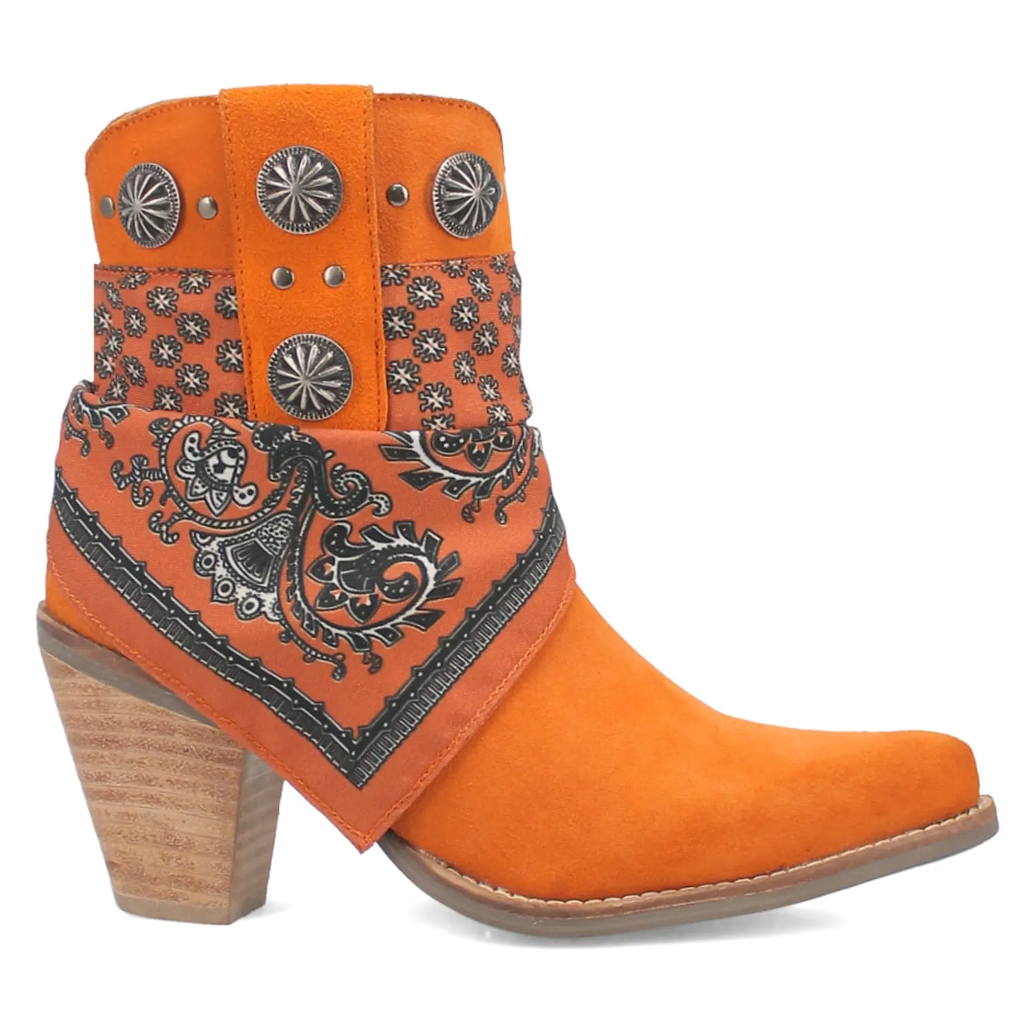 Dingo Womens Bandida Orange Suede Fashion Boots