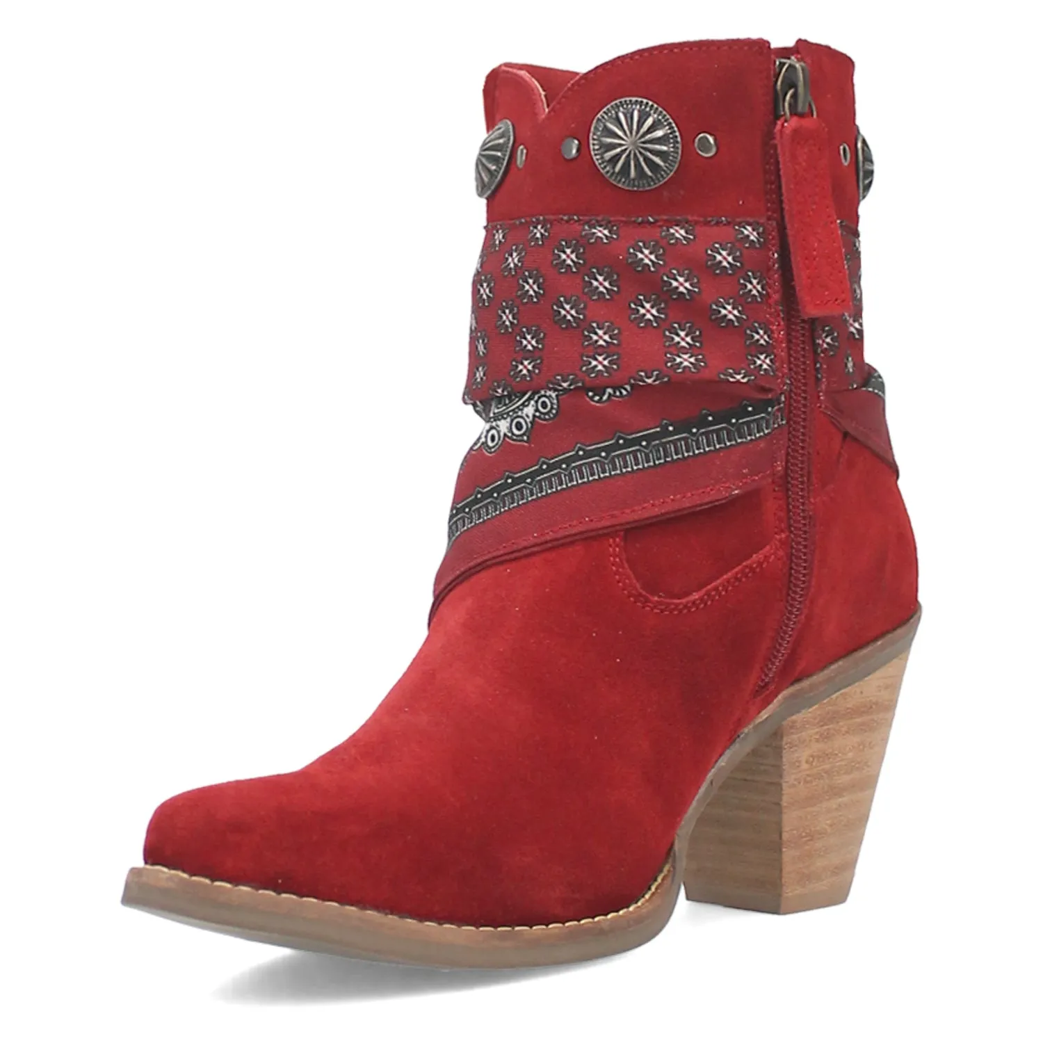 Dingo Womens Bandida Red Suede Fashion Boots