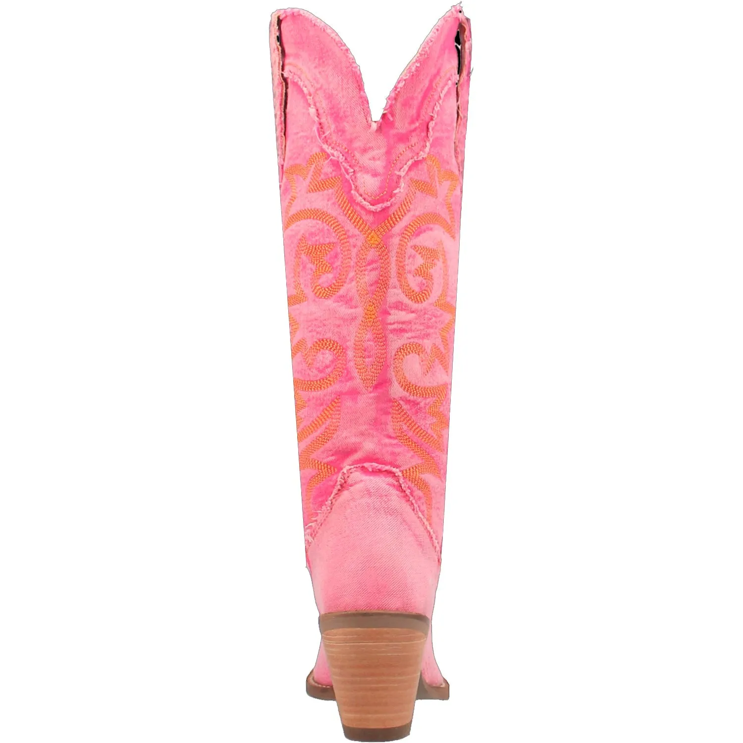 Dingo Womens Texas Tornado Pink Denim Fashion Boots