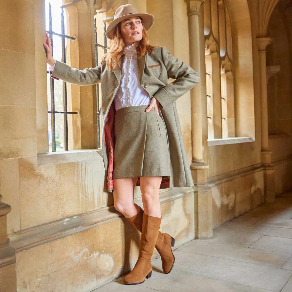 DUBARRY Gallagher Feather Trimmed Felt Fedora Hat - Sand