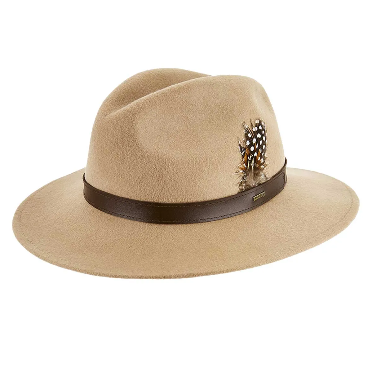 DUBARRY Gallagher Feather Trimmed Felt Fedora Hat - Sand