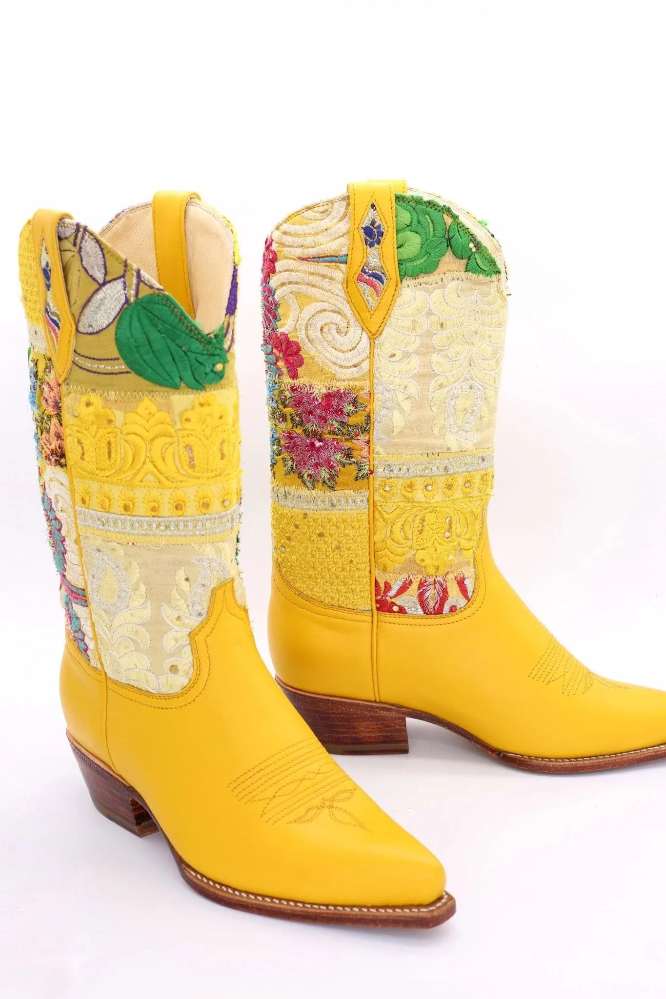 EMBROIDERED WESTERN BOOTS MARLA YELLOW