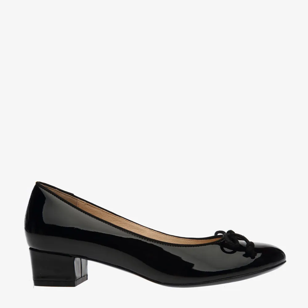 Gloria Black patent Heel Ballet