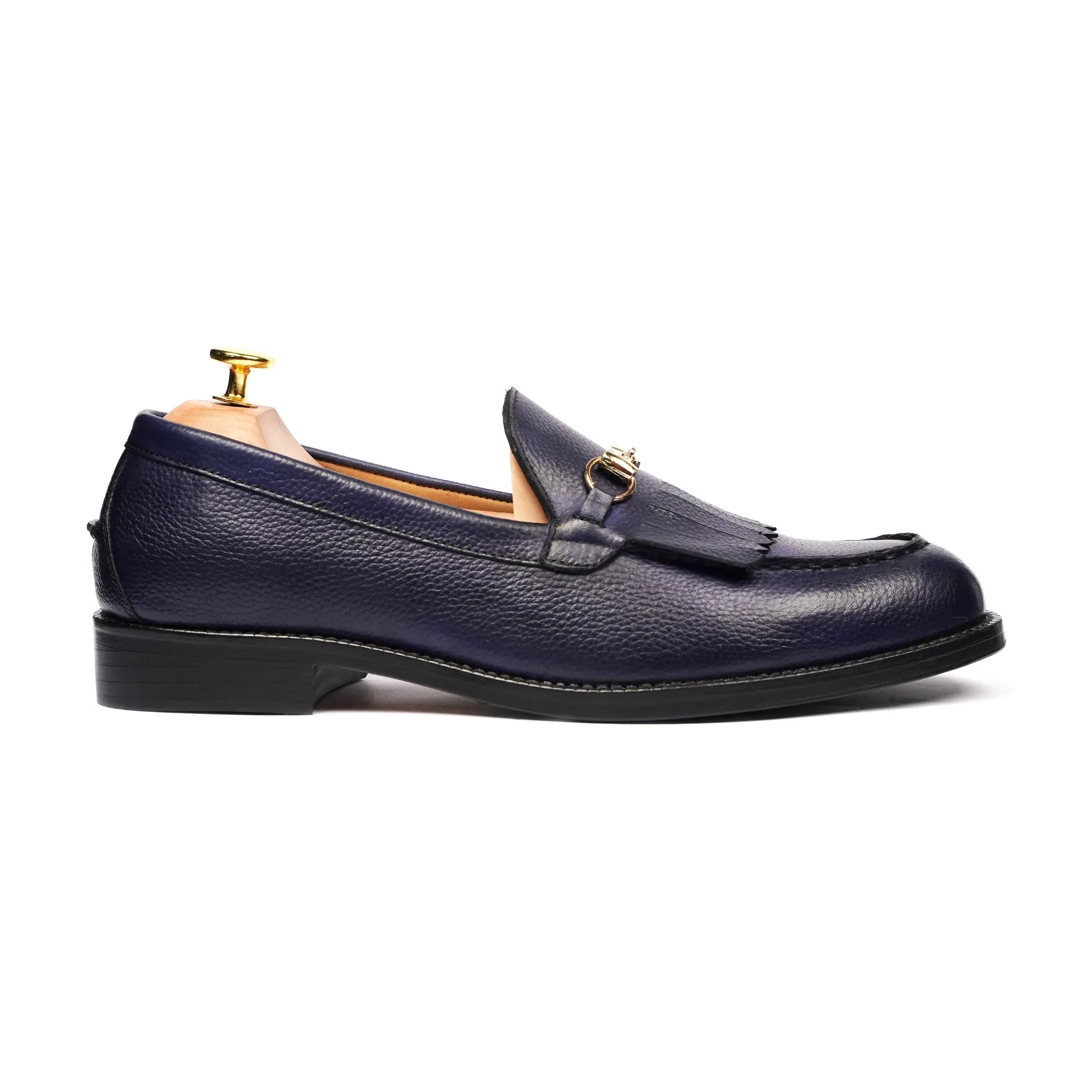 Gorizia - Men's Dark Blue Pebble Grain Leather Loafer