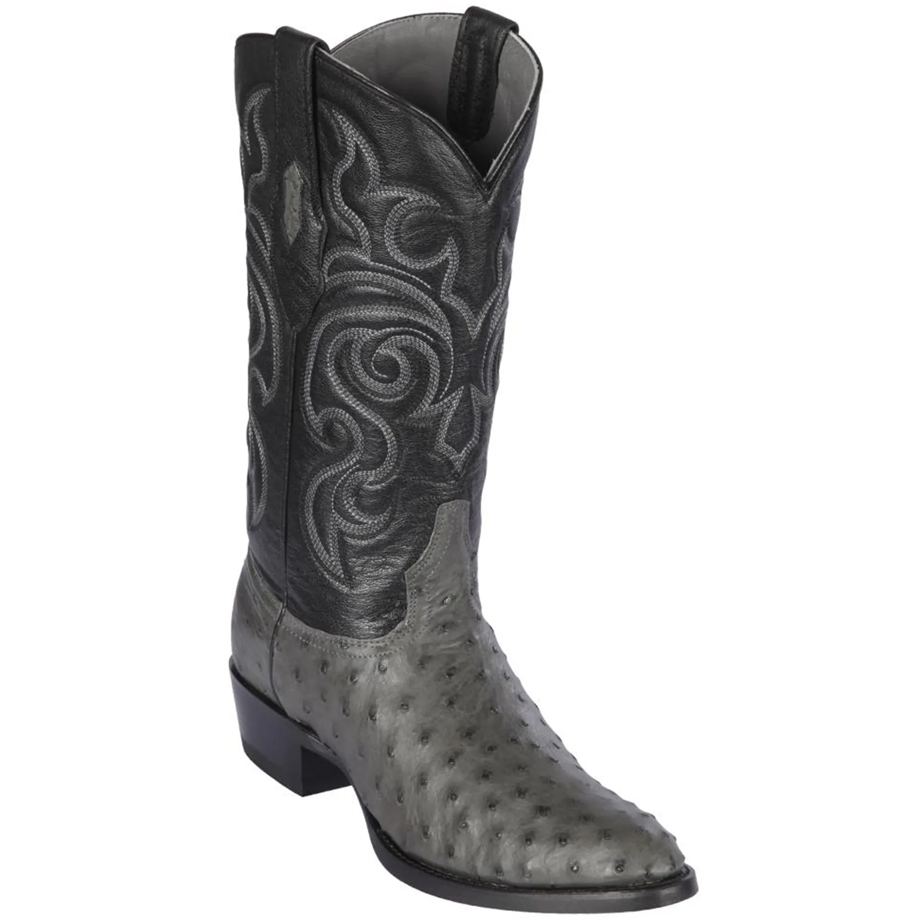 Grey Ostrich Cowboy Boots