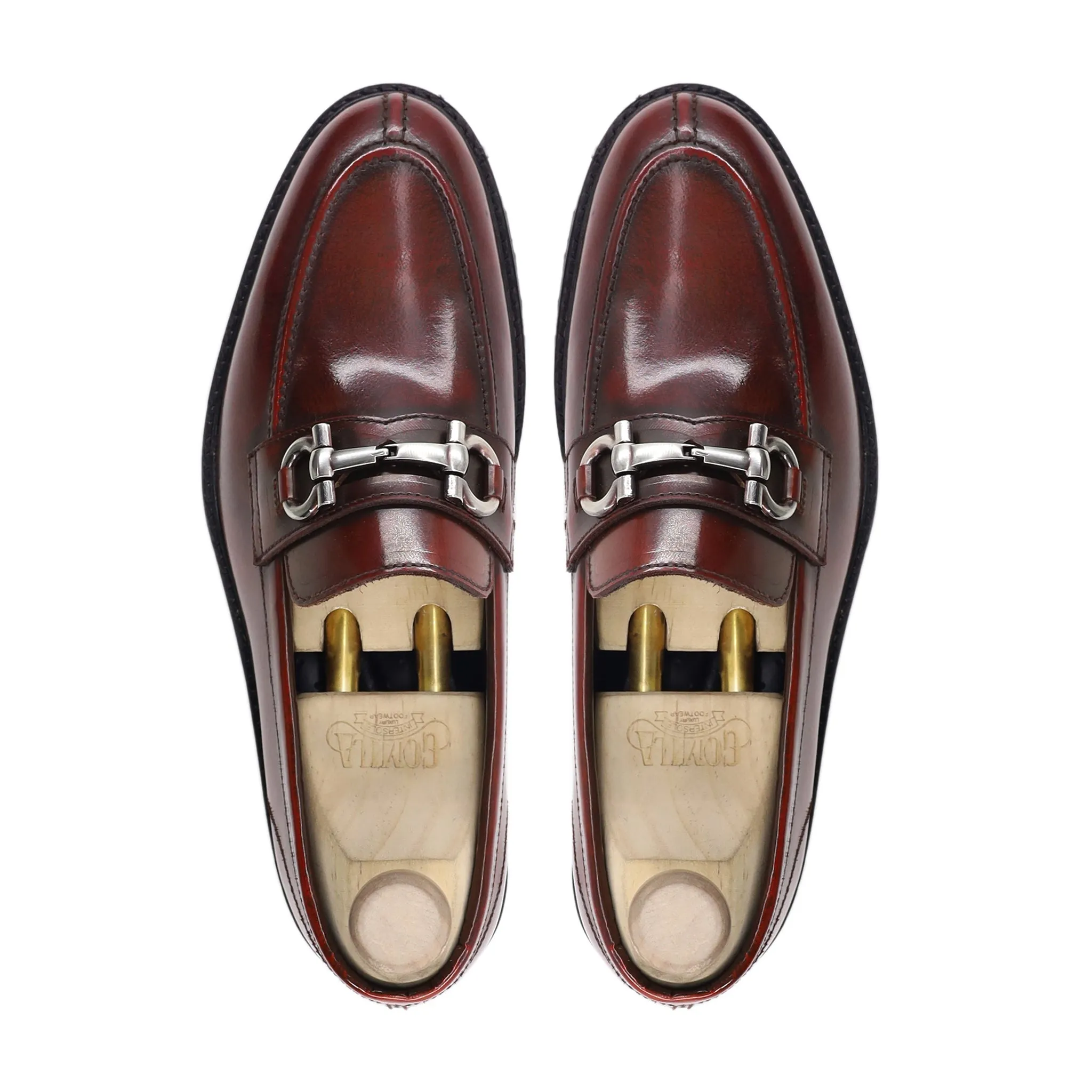 Jesse - Men's Burnished Oxblood Box Leather High Shine Loafer