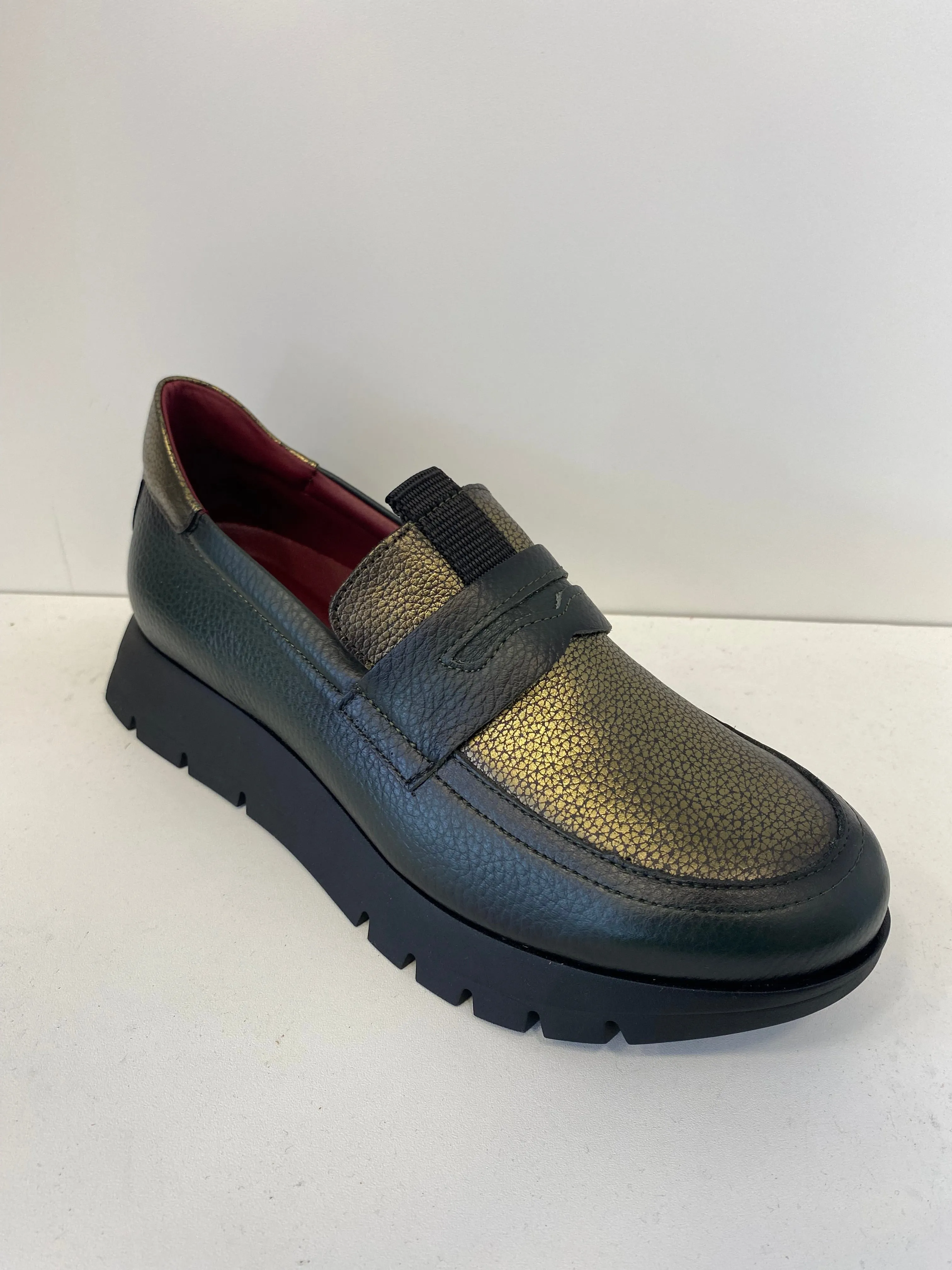 Jose Saenz Khaki Slip On Loafers