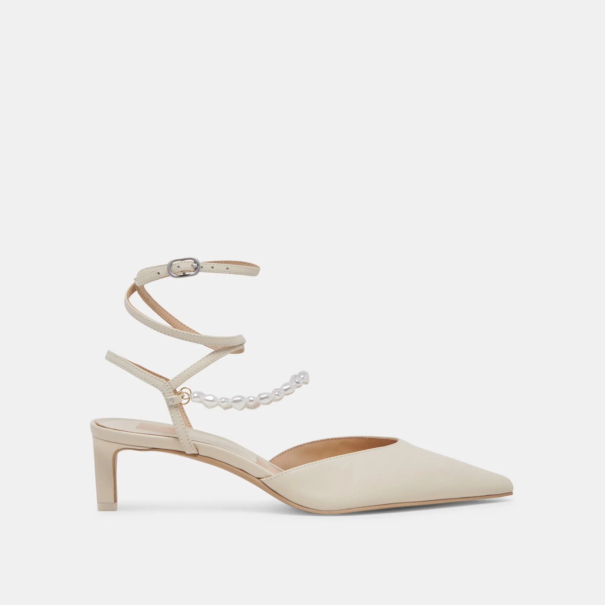 LOKLYN PEARL HEELS VANILLA LEATHER