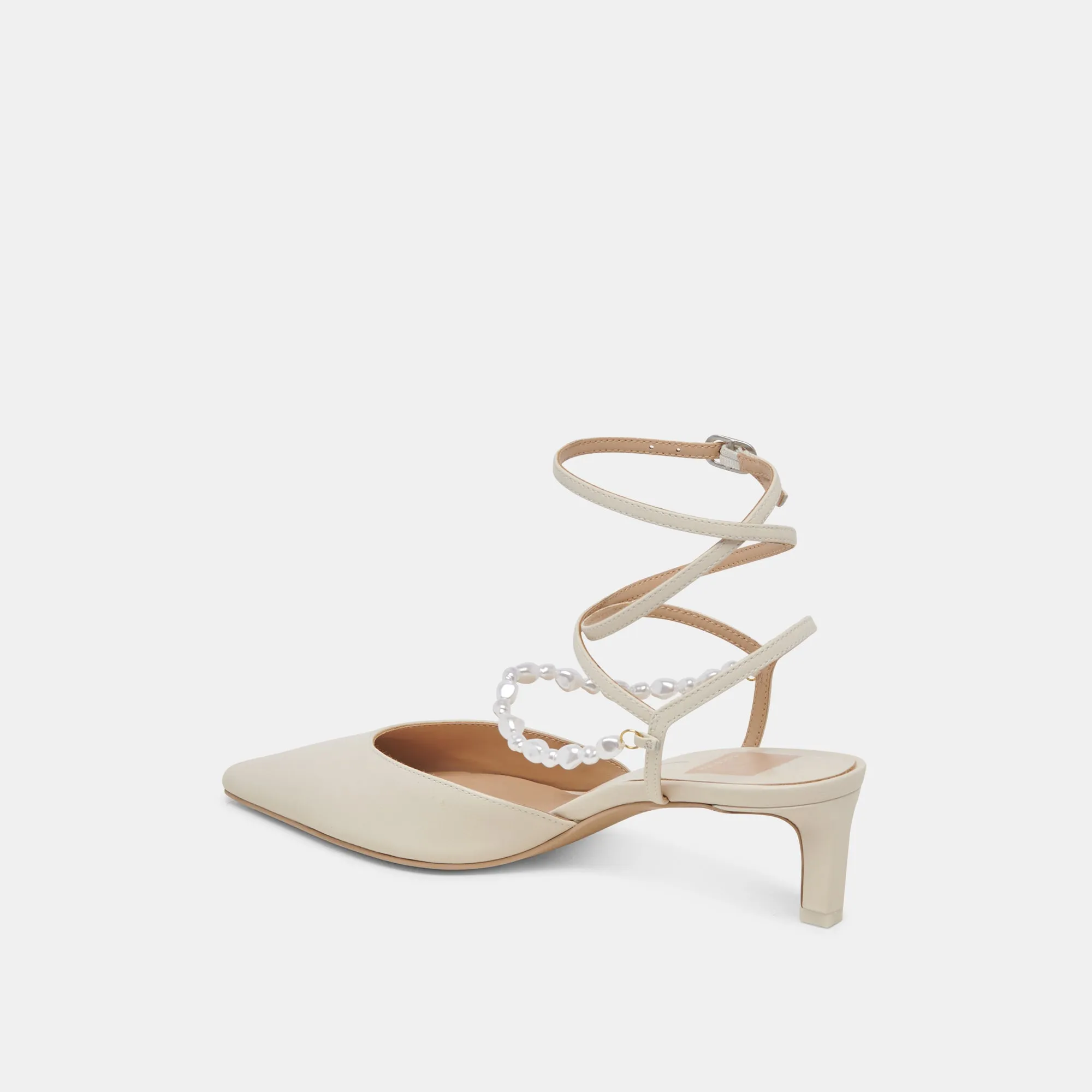 LOKLYN PEARL HEELS VANILLA LEATHER