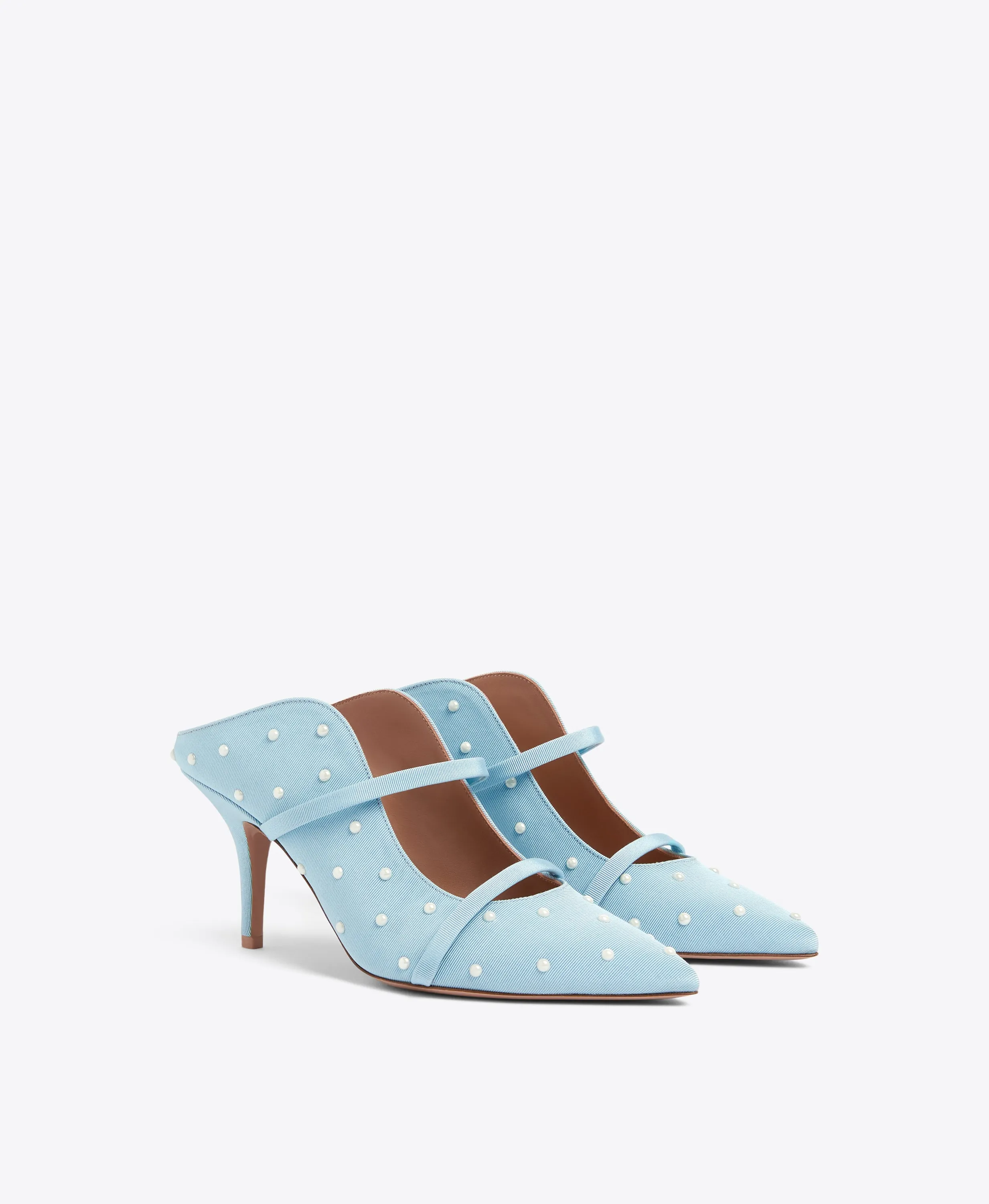 Maureen 70 Blue Grosgrain Mules