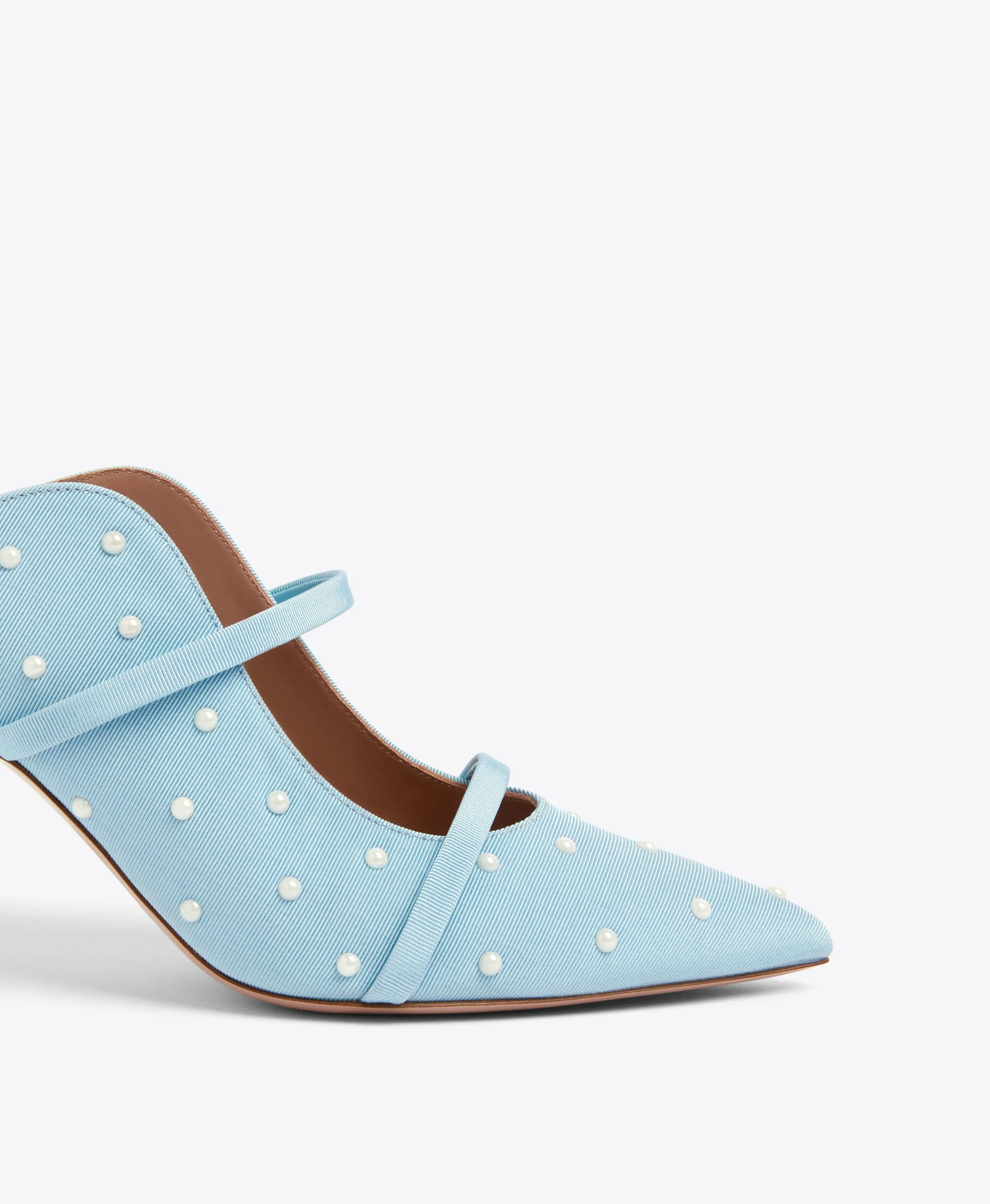 Maureen 70 Blue Grosgrain Mules