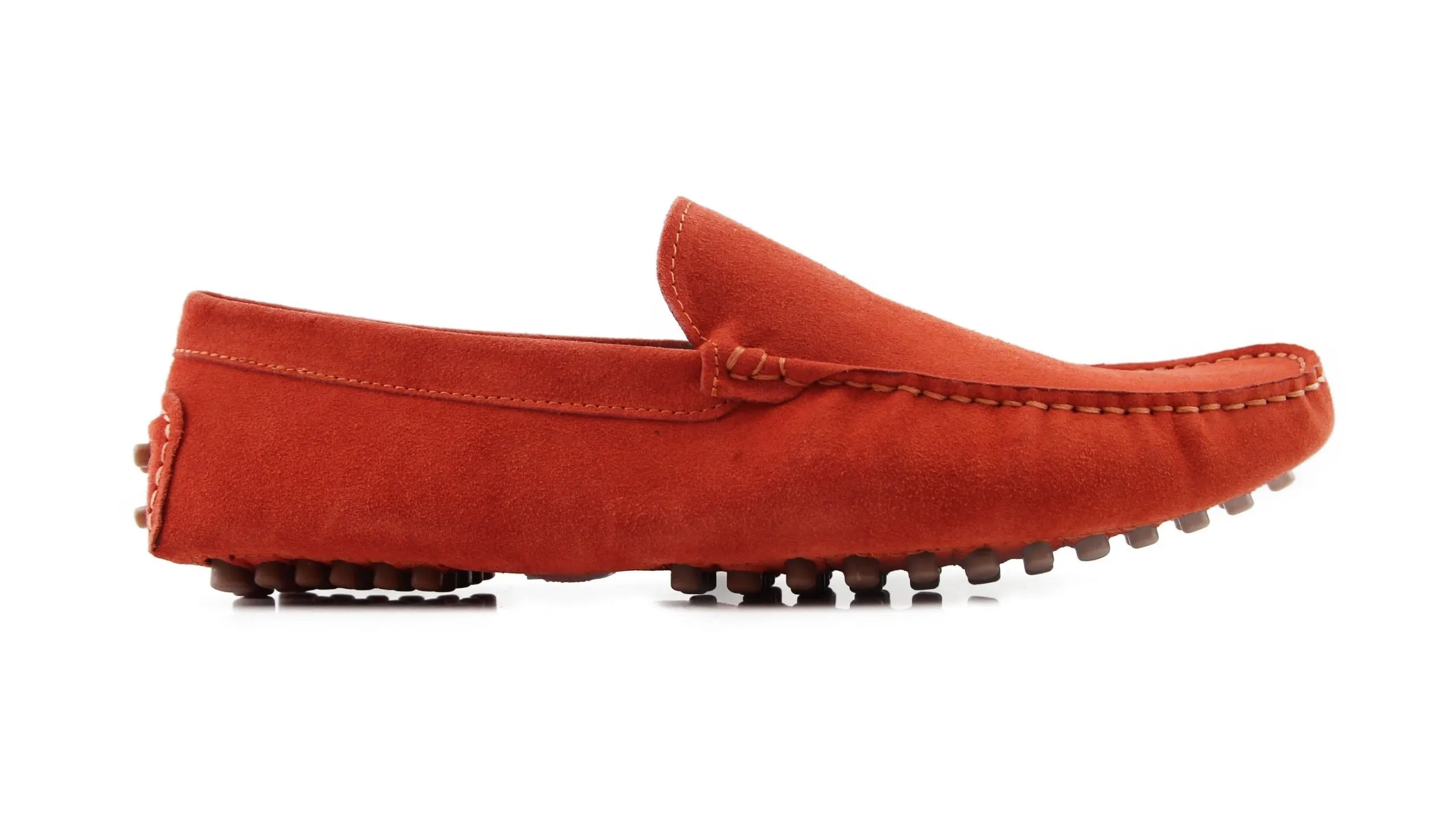 Mens Zasel Summer Slip On Orange Suede Boat Shoes