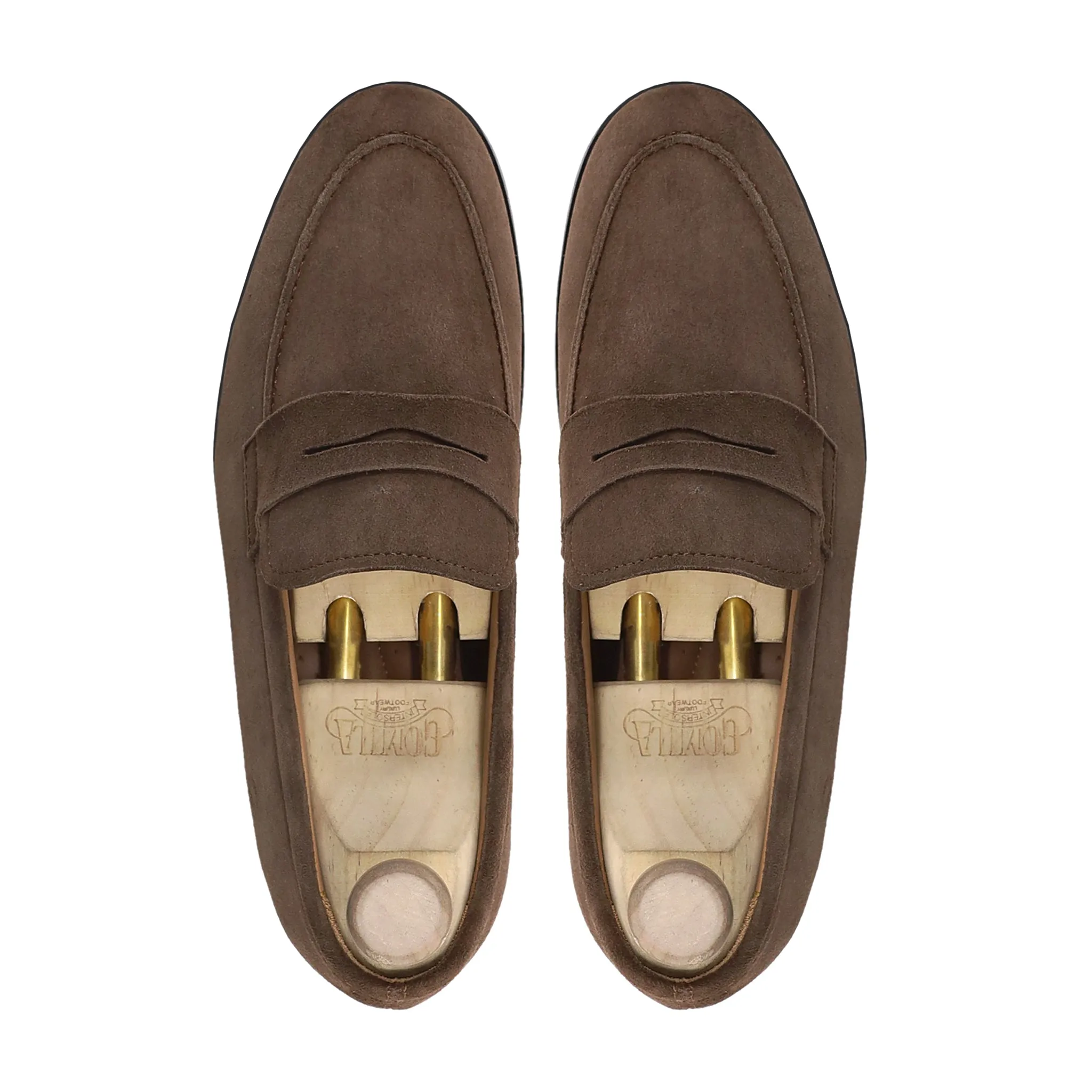 Nataly - Men's Dark Brown Kid Suede Loafer