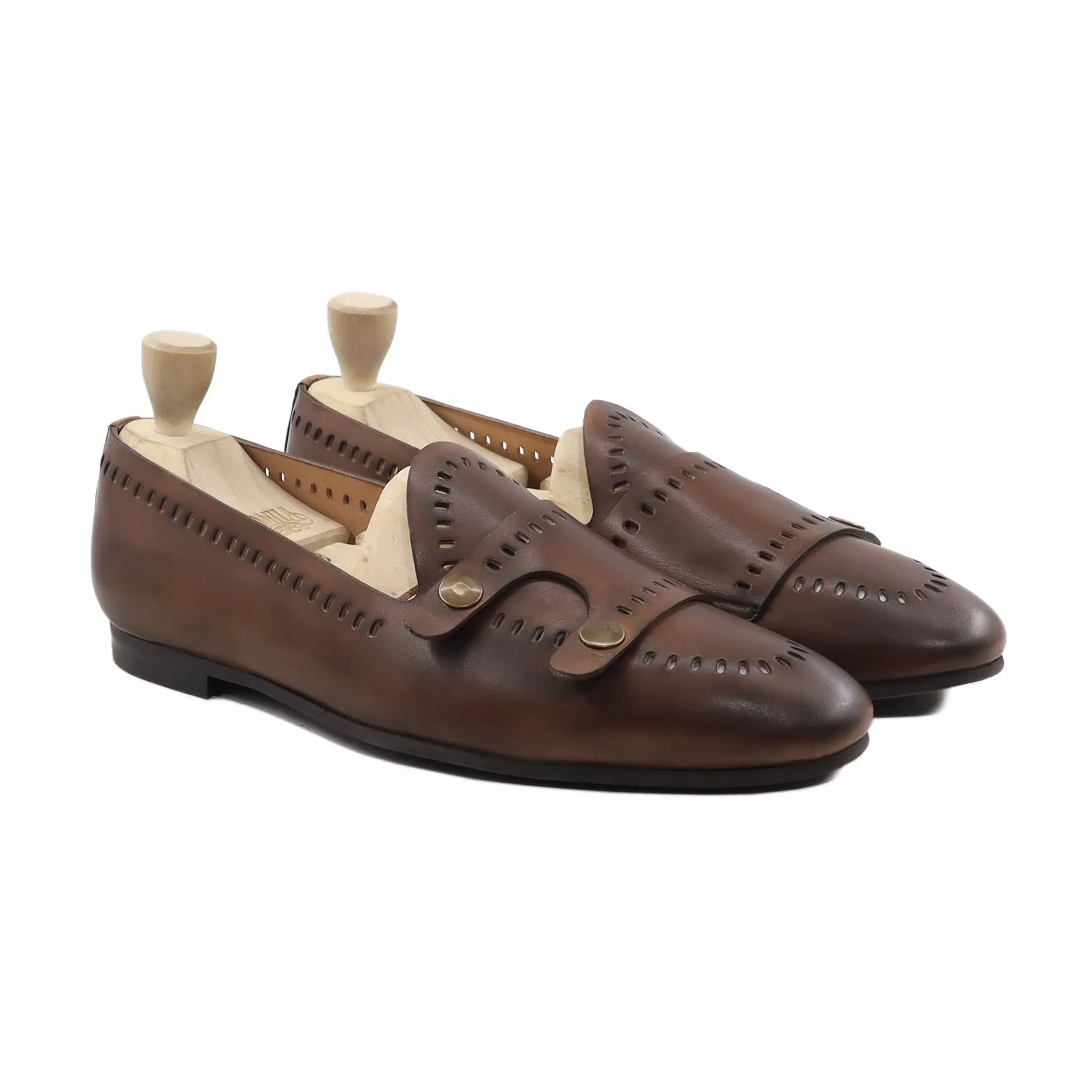 Nobu - Men's Brown Patina Calf Leather Loafer