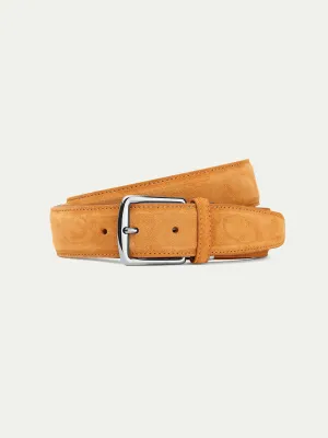 Orange Suede Leather Belt