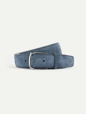 Racing Blue Suede Leather Belt