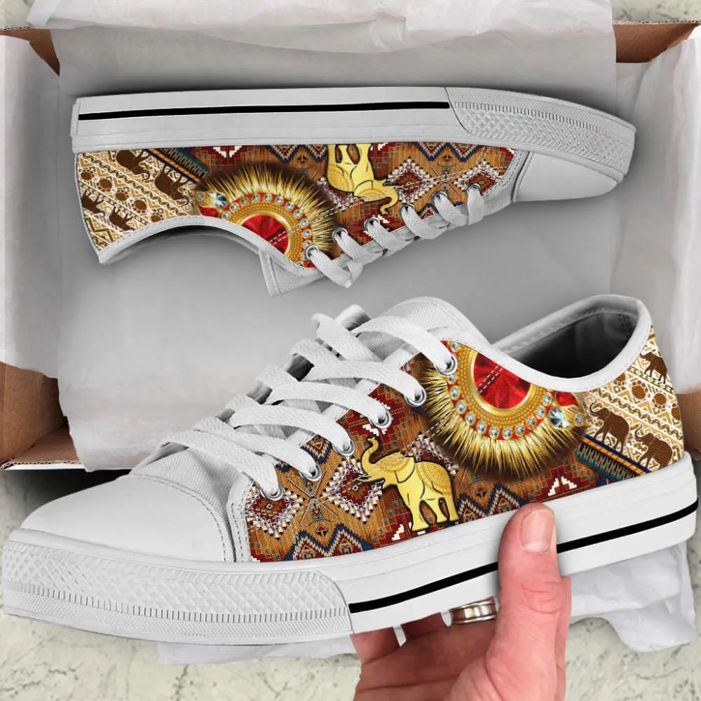 Raksha Bandhan Elephant Canvas Print Shoes Stylish Lowtops For Adults, Animal Print Canvas Shoes, Print On Canvas Shoes