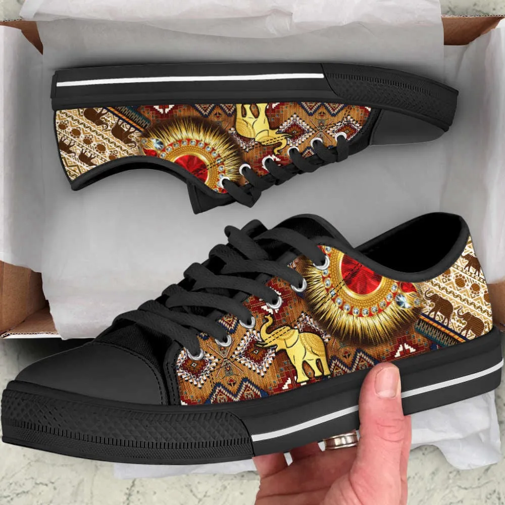 Raksha Bandhan Elephant Canvas Print Shoes Stylish Lowtops For Adults, Animal Print Canvas Shoes, Print On Canvas Shoes