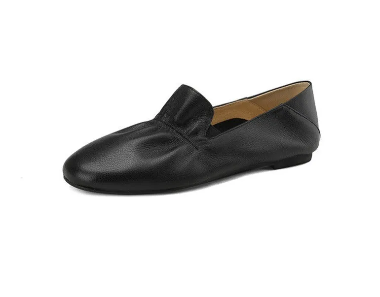 Round Toe Flat Heel Slip-On Shoes