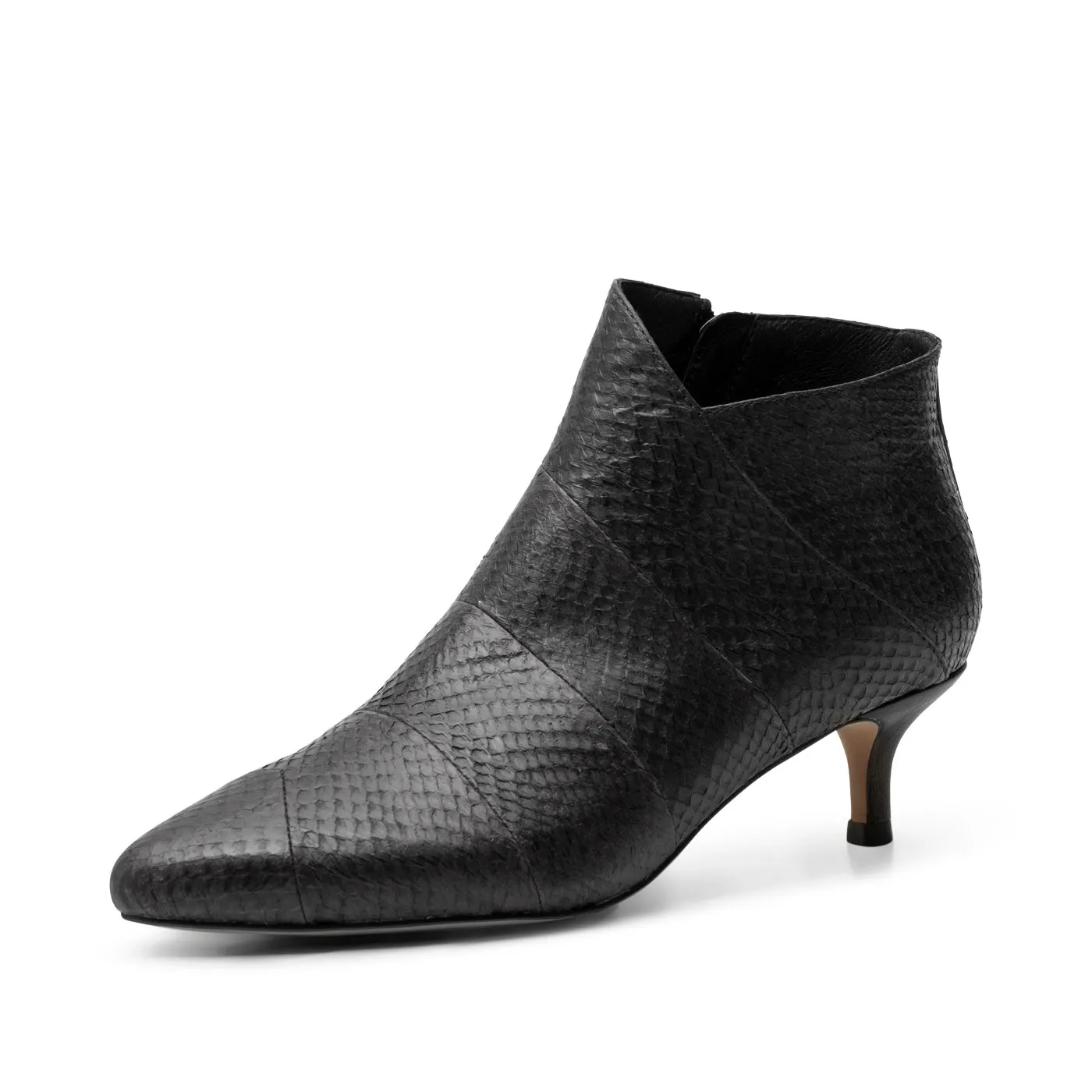 Saga bootie fishleather - BLACK