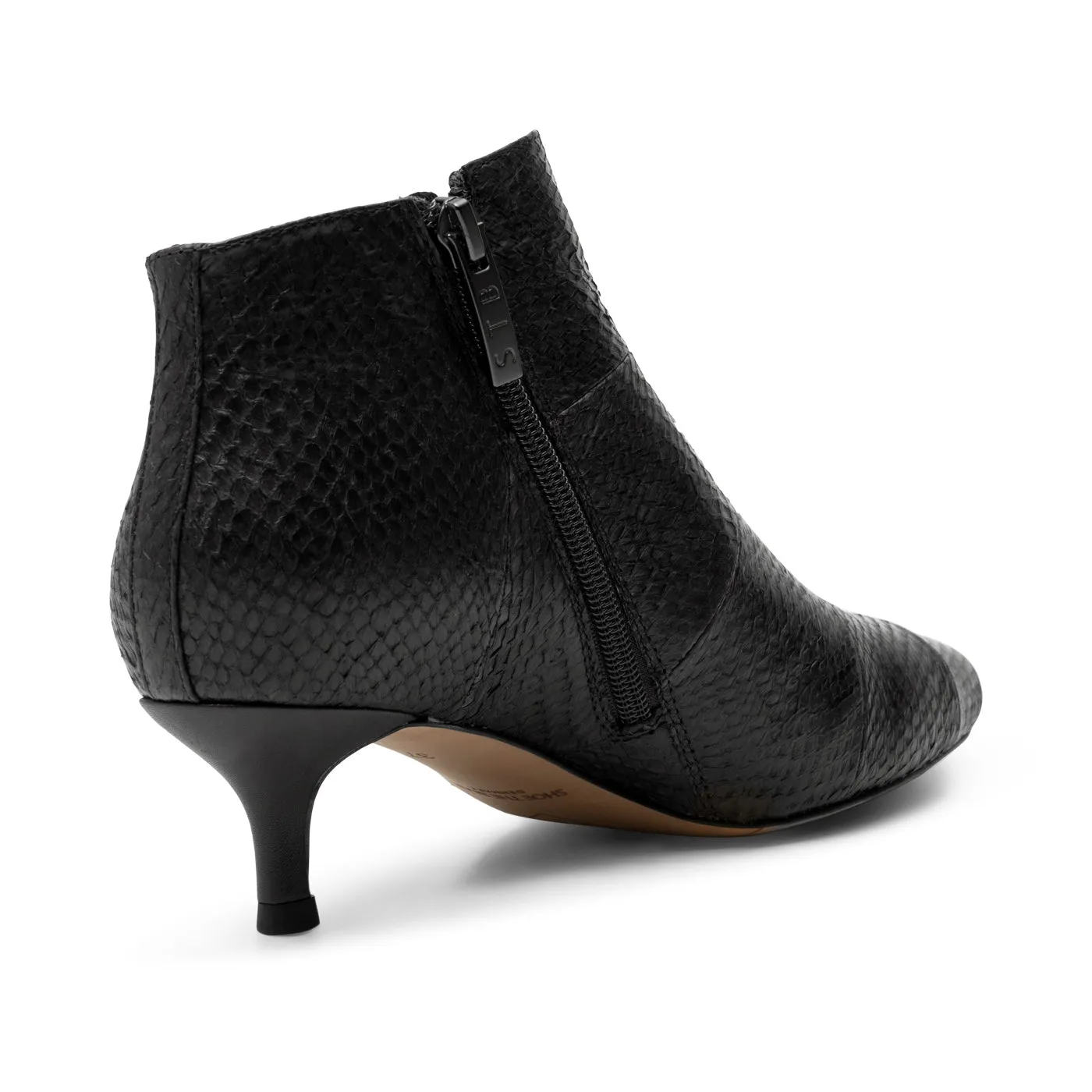 Saga bootie fishleather - BLACK