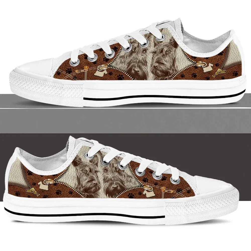 Scottish Terrier Low Top Shoes - Low Top Sneaker - Dog Walking Shoes Men Women, Dog Printed Shoes, Canvas Shoes For Men, Women