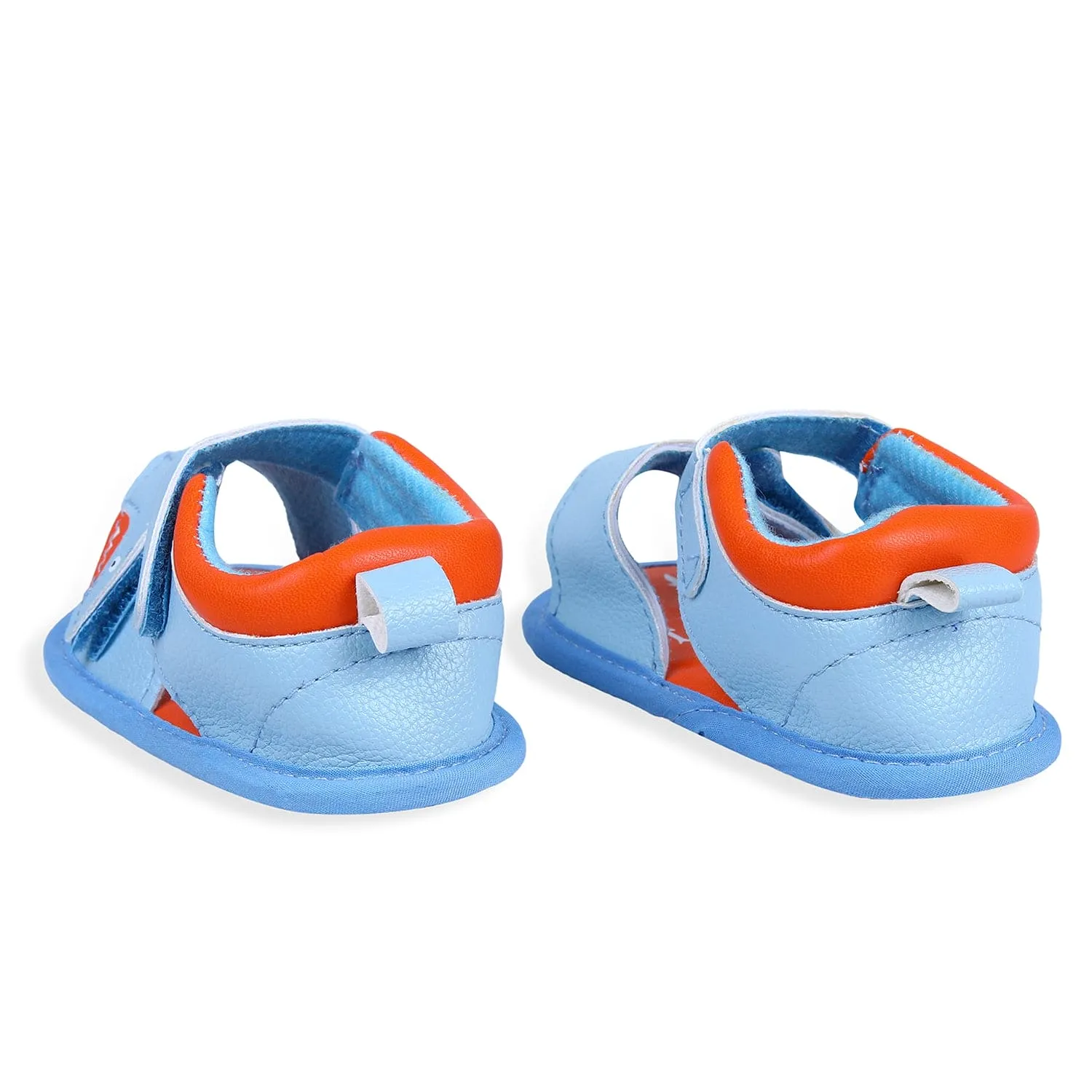 Shark Anti-Slip PU Leather Sole Sandals - Blue