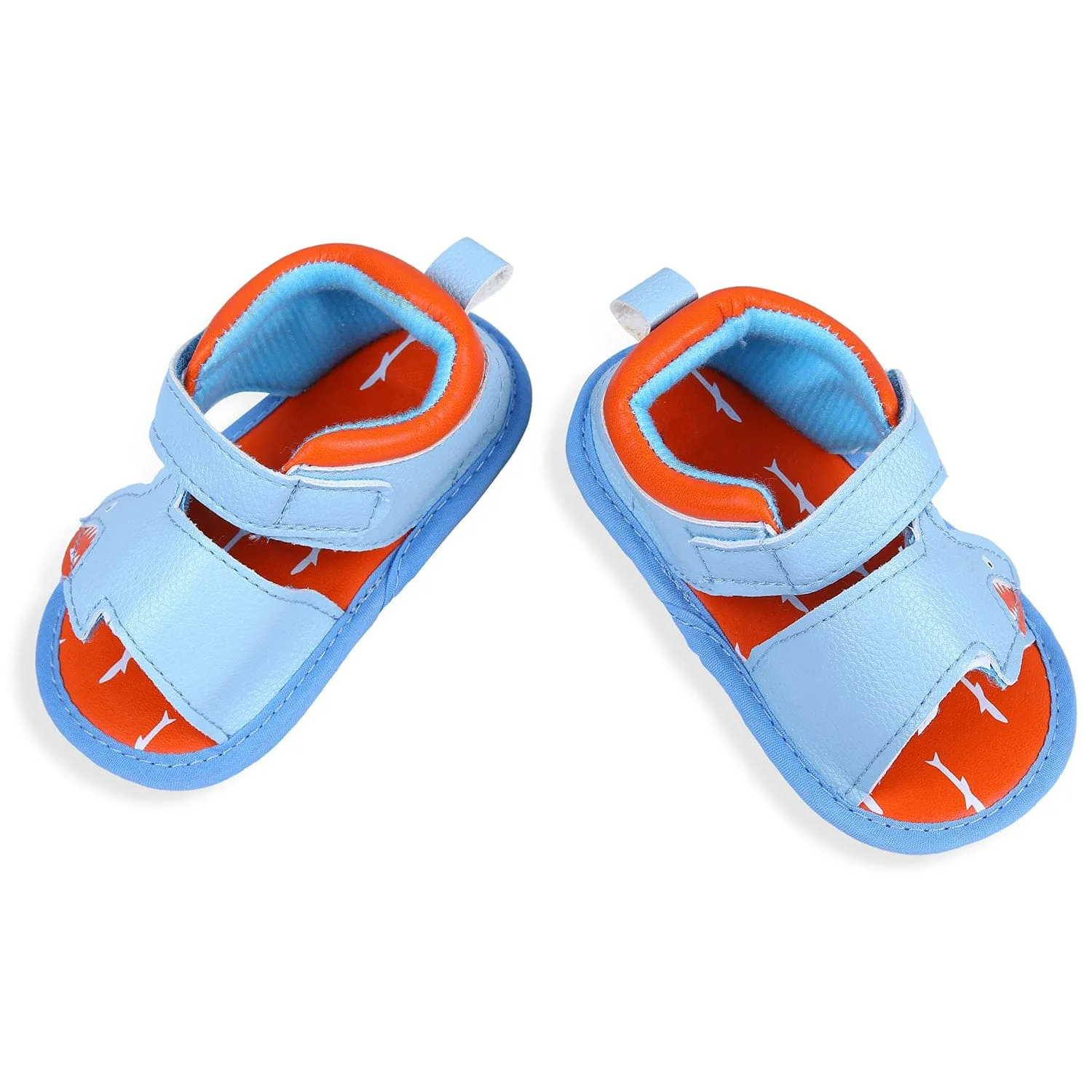 Shark Anti-Slip PU Leather Sole Sandals - Blue