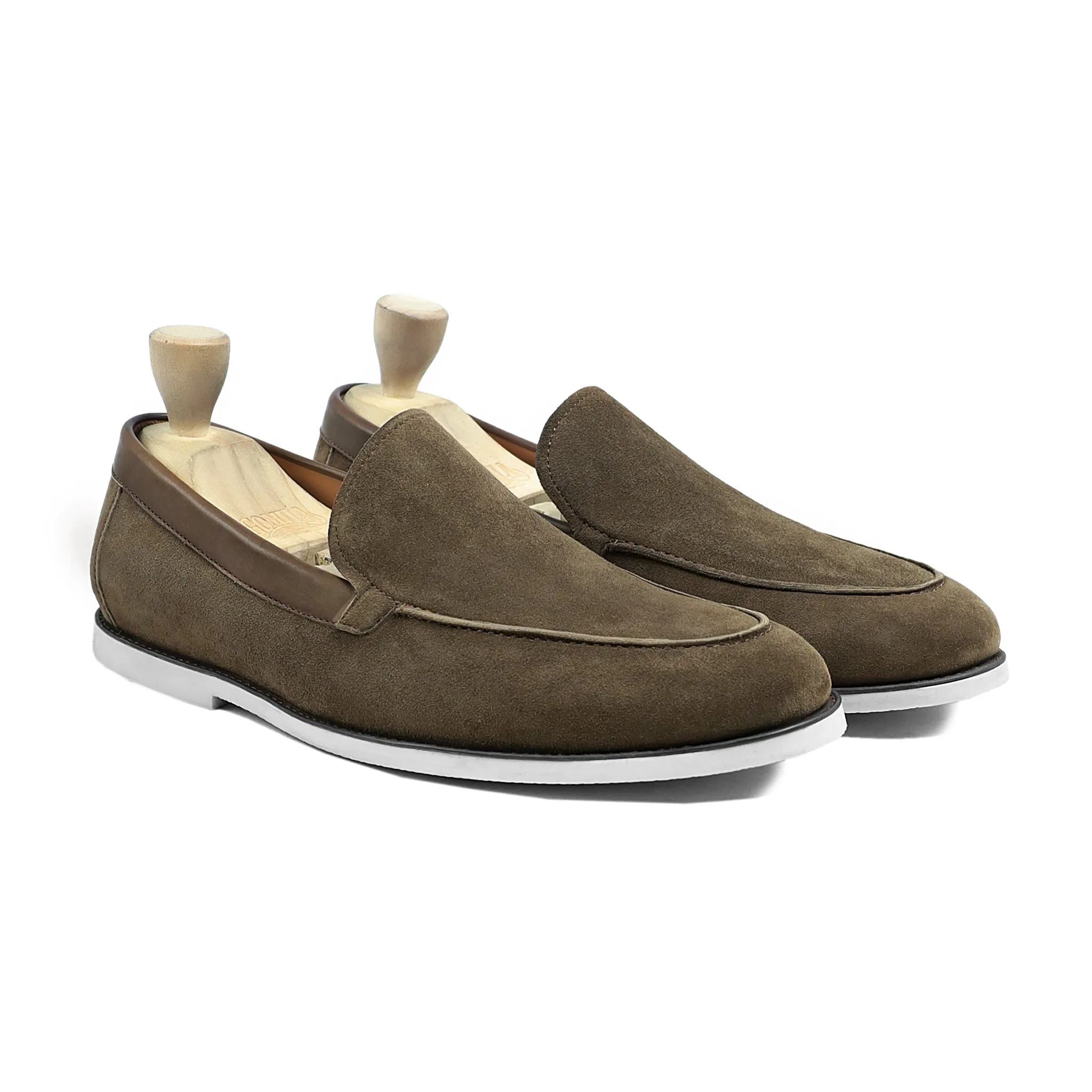 Tehya - Men's Brown Kid Suede Loafer