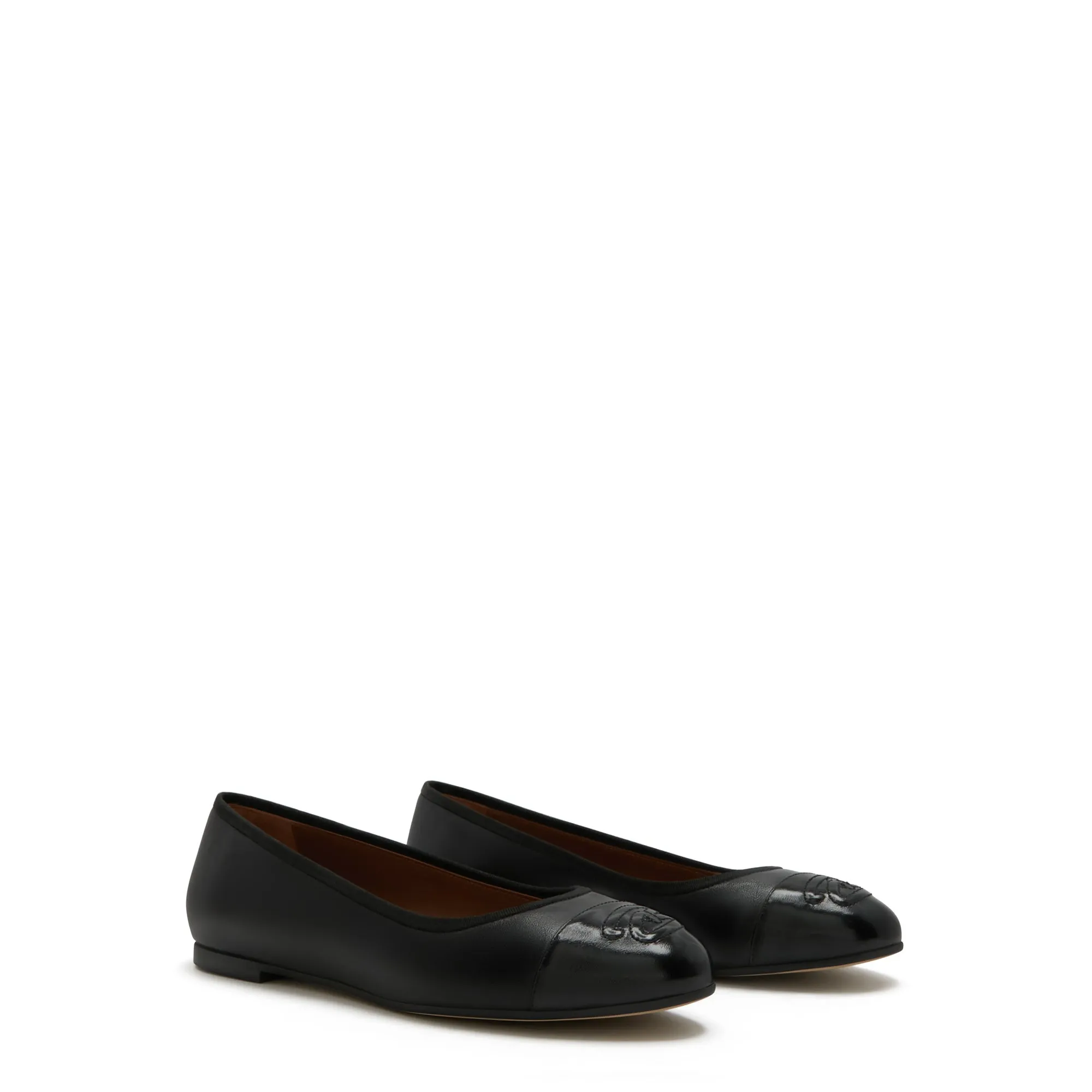 Vendôme Ynes black calfskin leather ballerinas