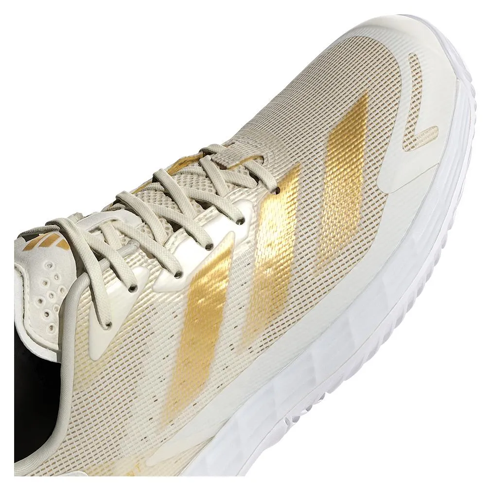 Womens Defiant Speed 2 Tennis Shoes Off White and Gold Metallic