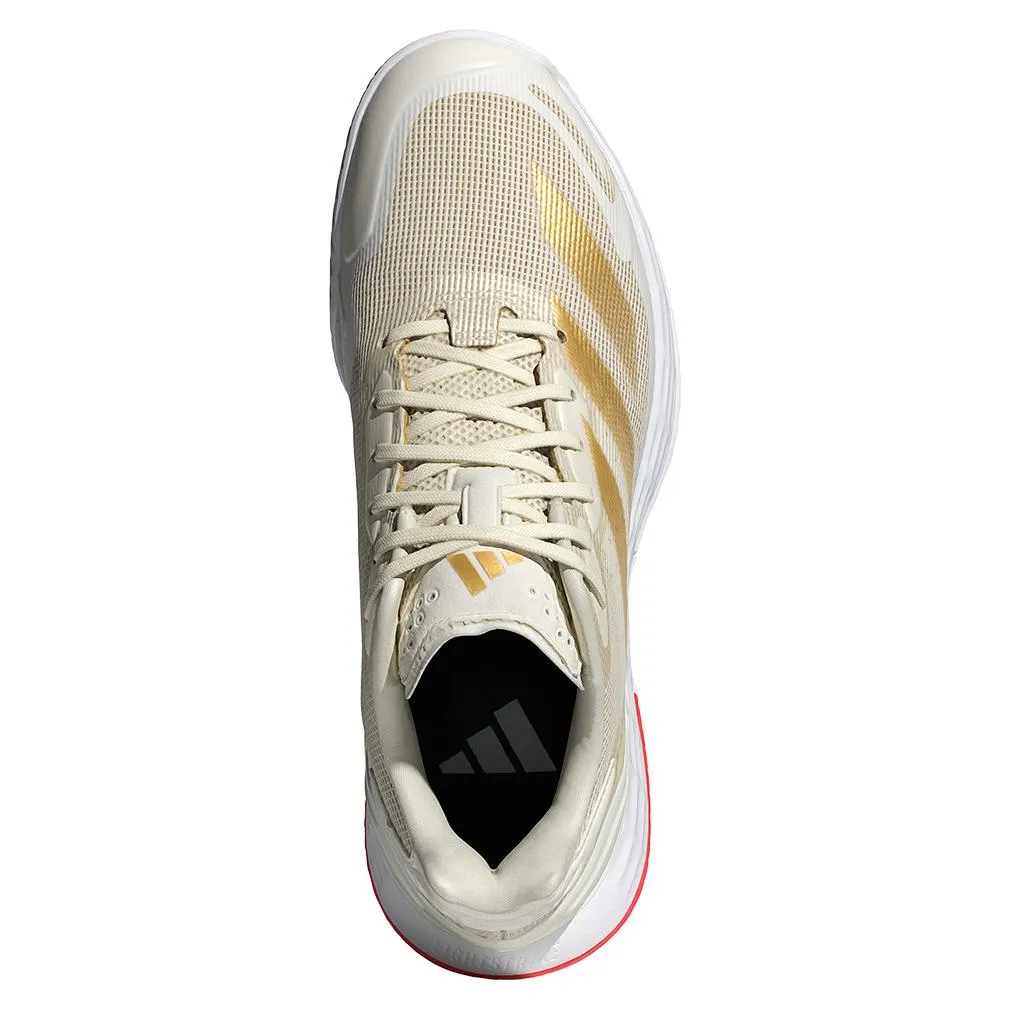 Womens Defiant Speed 2 Tennis Shoes Off White and Gold Metallic