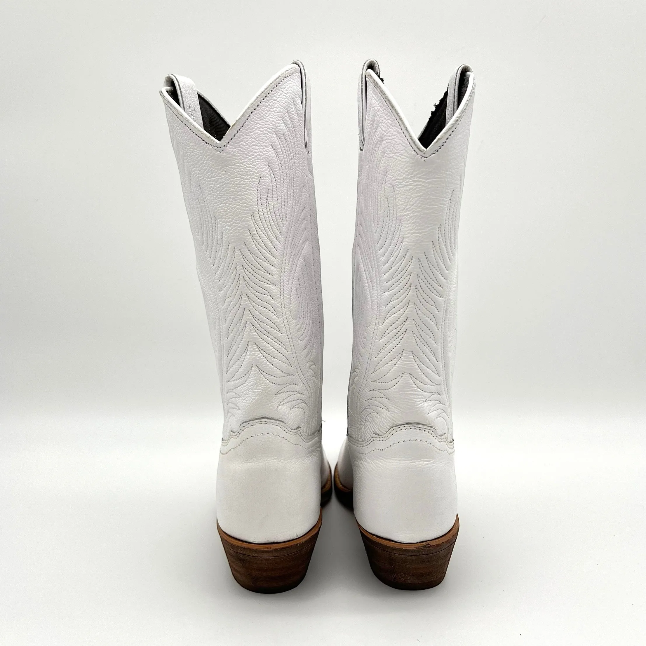 Women's White Cowboy Boots- Size 7.5